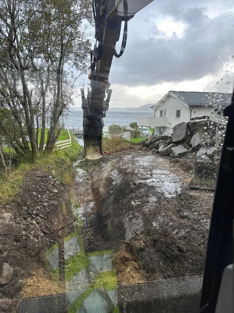 Grøftegraving for vatn og avløp